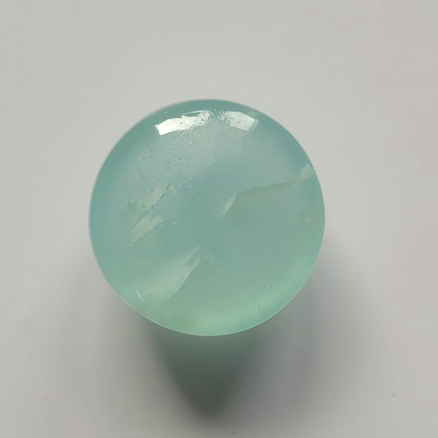 Aquamarine Blue Round Cabochon Shiny Gemstones 20 mm 34,26 Carats