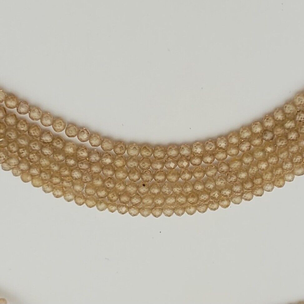 1 strand AAA+ Brown Champagne Zercon Faceted Roundel 3.2-3.3 mm Beads 42Cm