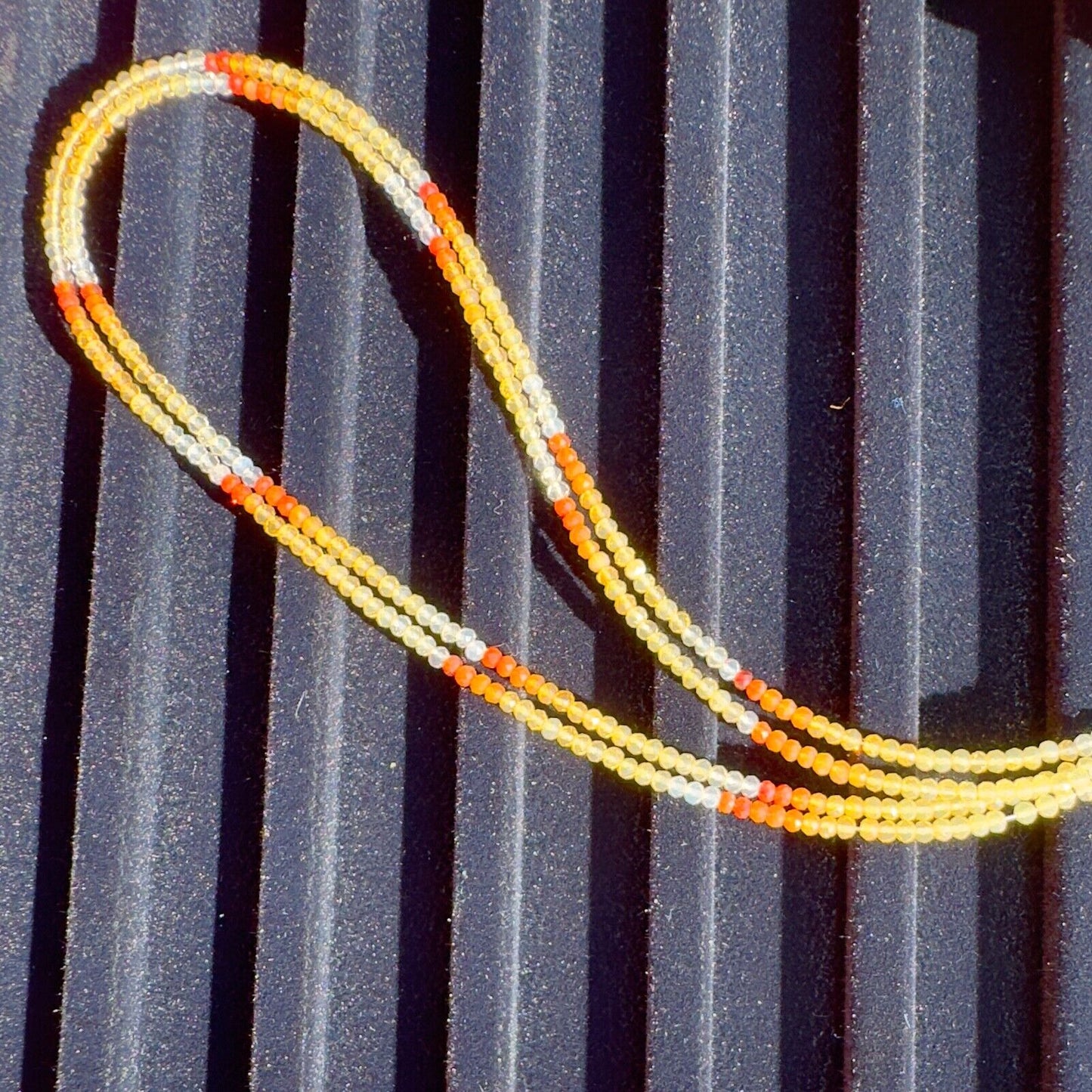 AAA+ Mexican Fire Opal Faceted Round 3mm Beads String Of 42 Cm