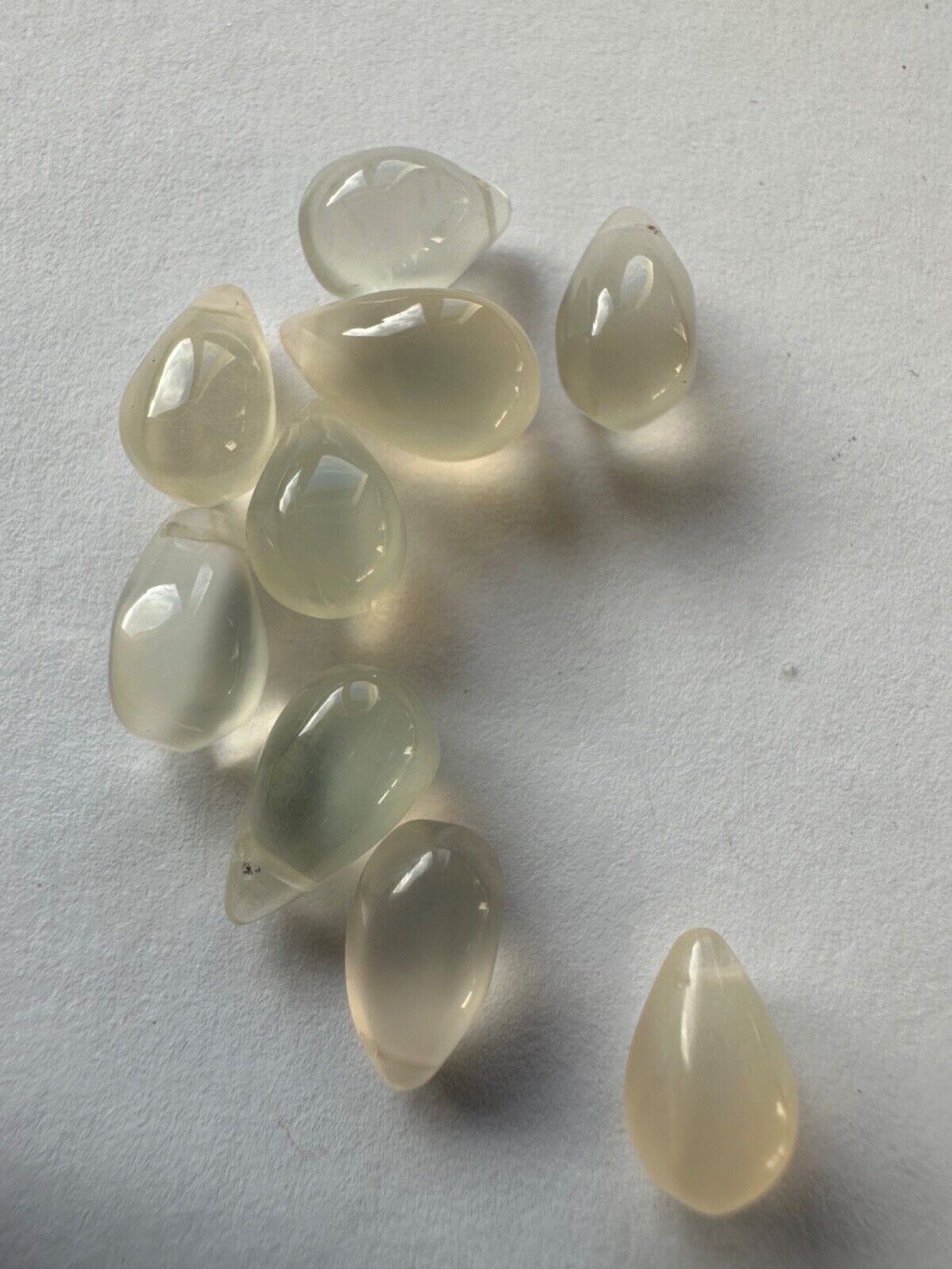 Variety Pack Beautiful Drops Loose Beads White Moonstone Drilled