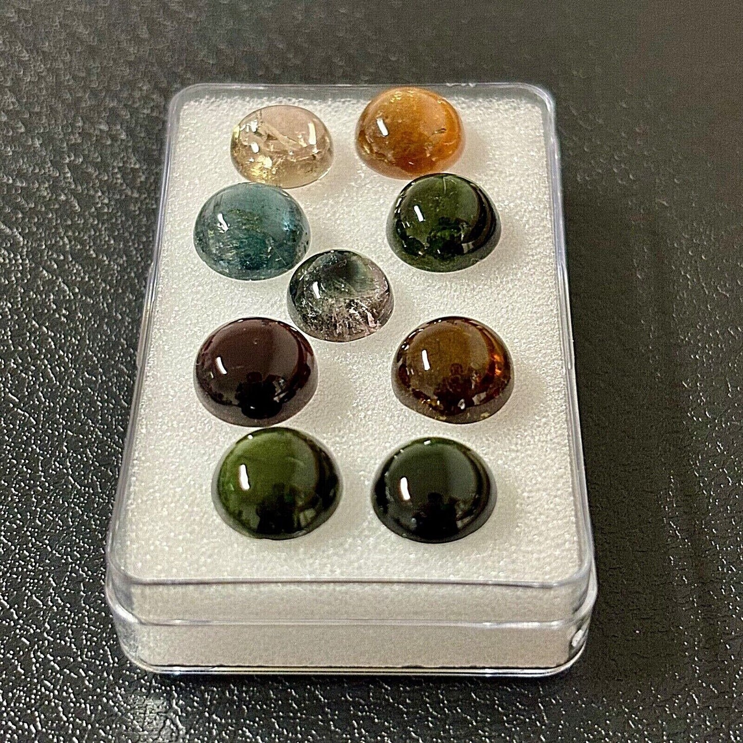 Tourmaline Round Cabochon With Inclusions Approx. 9-9.8 mm 3.77 Cts.