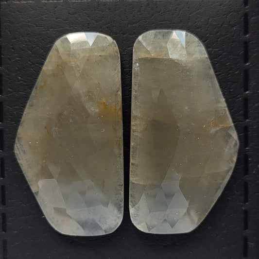 Sapphire Rose Cut Couple With Flat Back A Rare Find 45.64 Carat