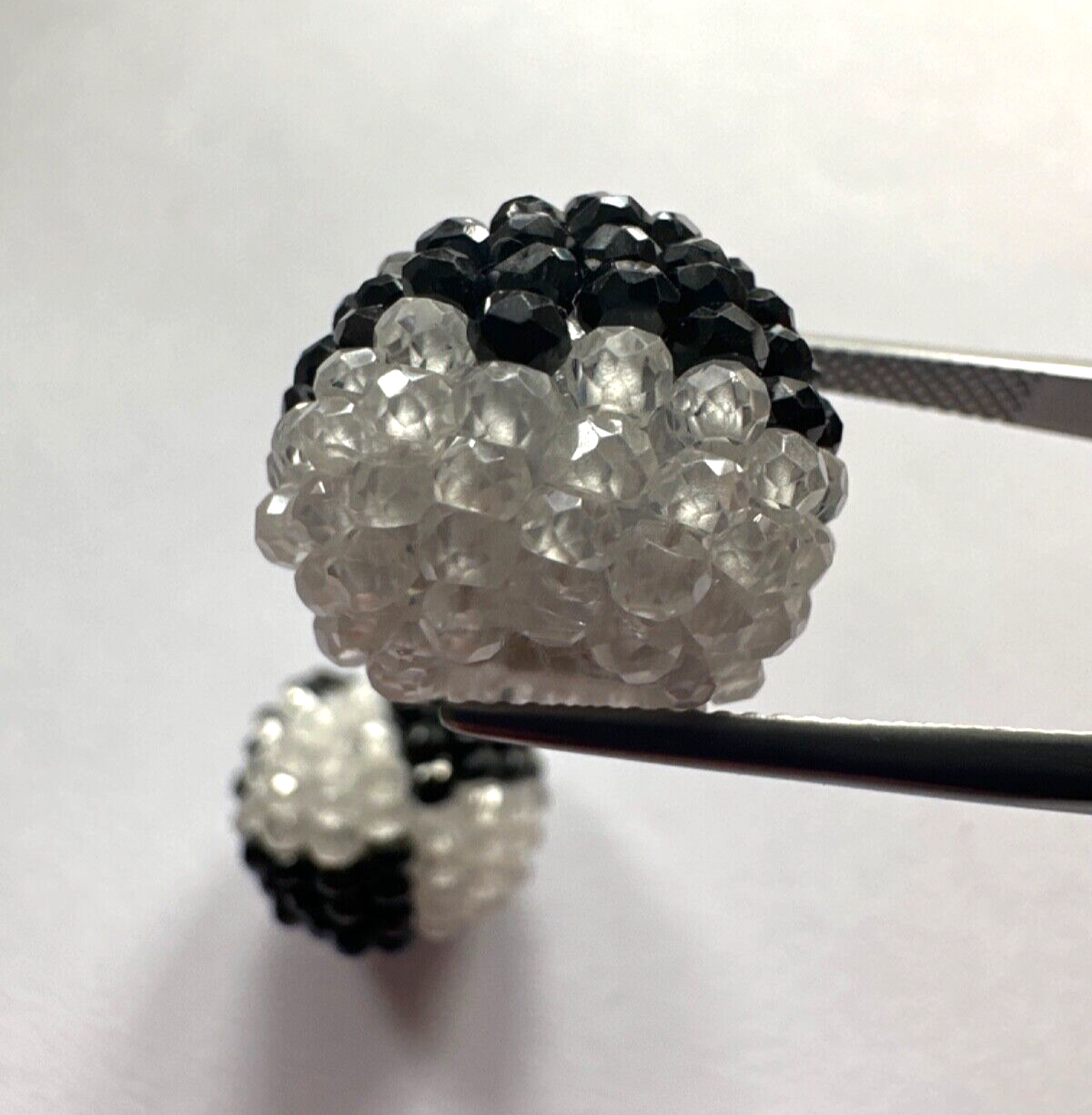 Black White Rare Find Spinel And Crystal Pair With Raised Pearls