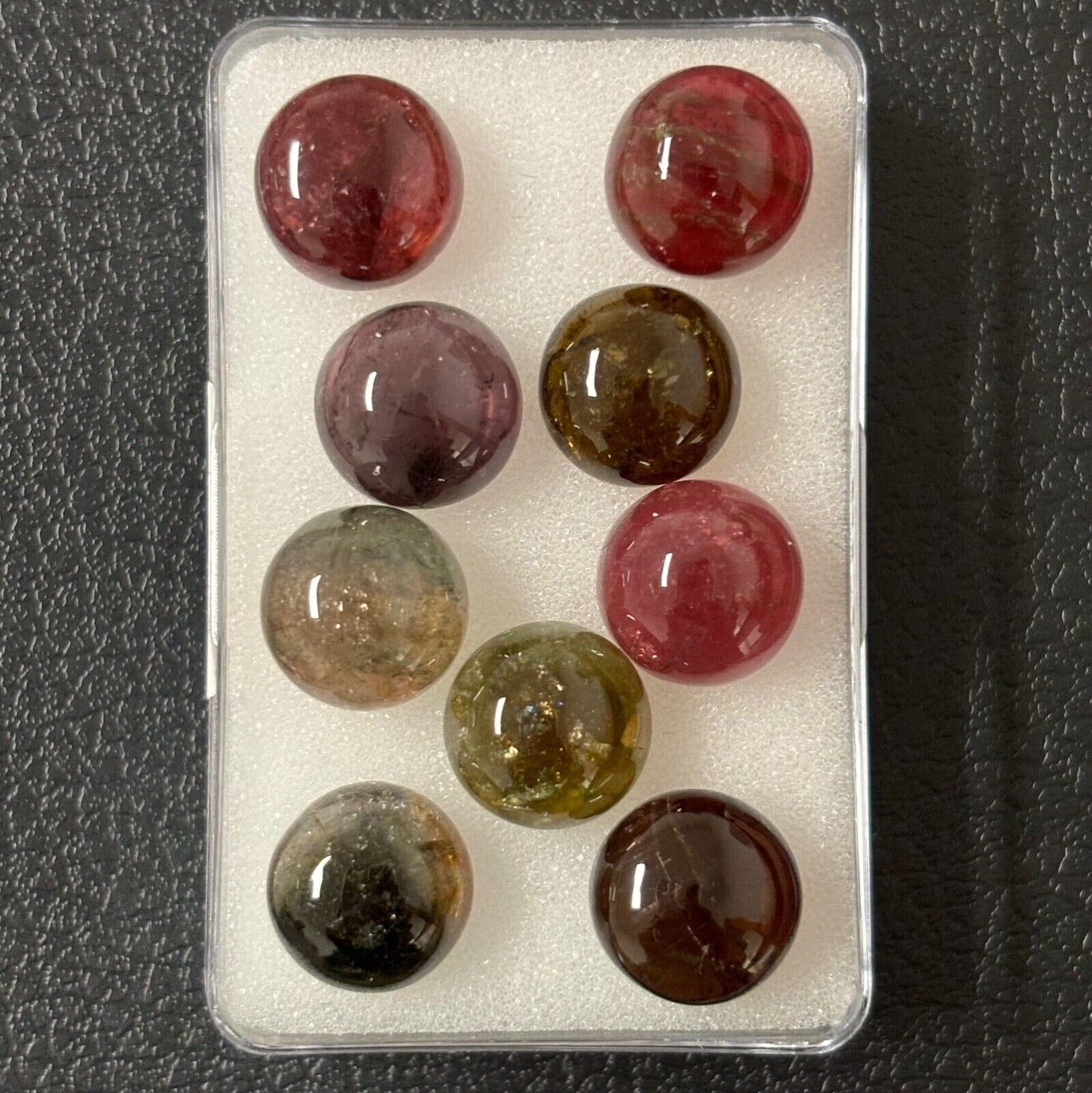 Tourmaline Round Cabochon With Inclusions Approx. 11-11.4mm 6,21 Cts.