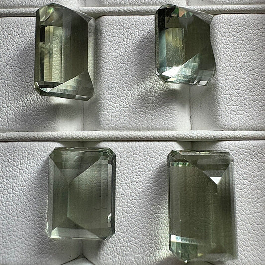 1 Piece Green Amethyst Emerald Cut Faceted Very Nice Selection Glittering