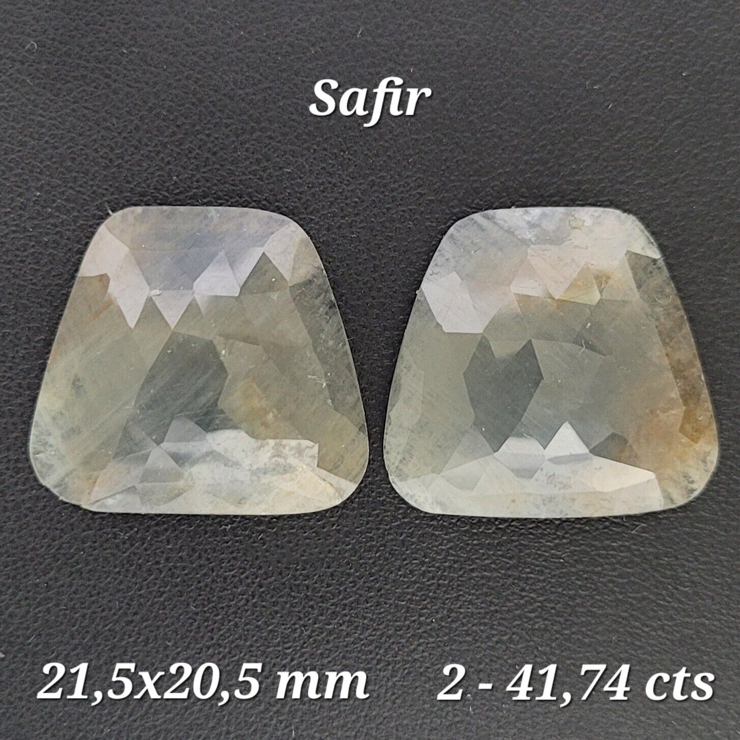 Sapphire Rose Cut Couple With Flat Back A Rare Find 41,74 Carat
