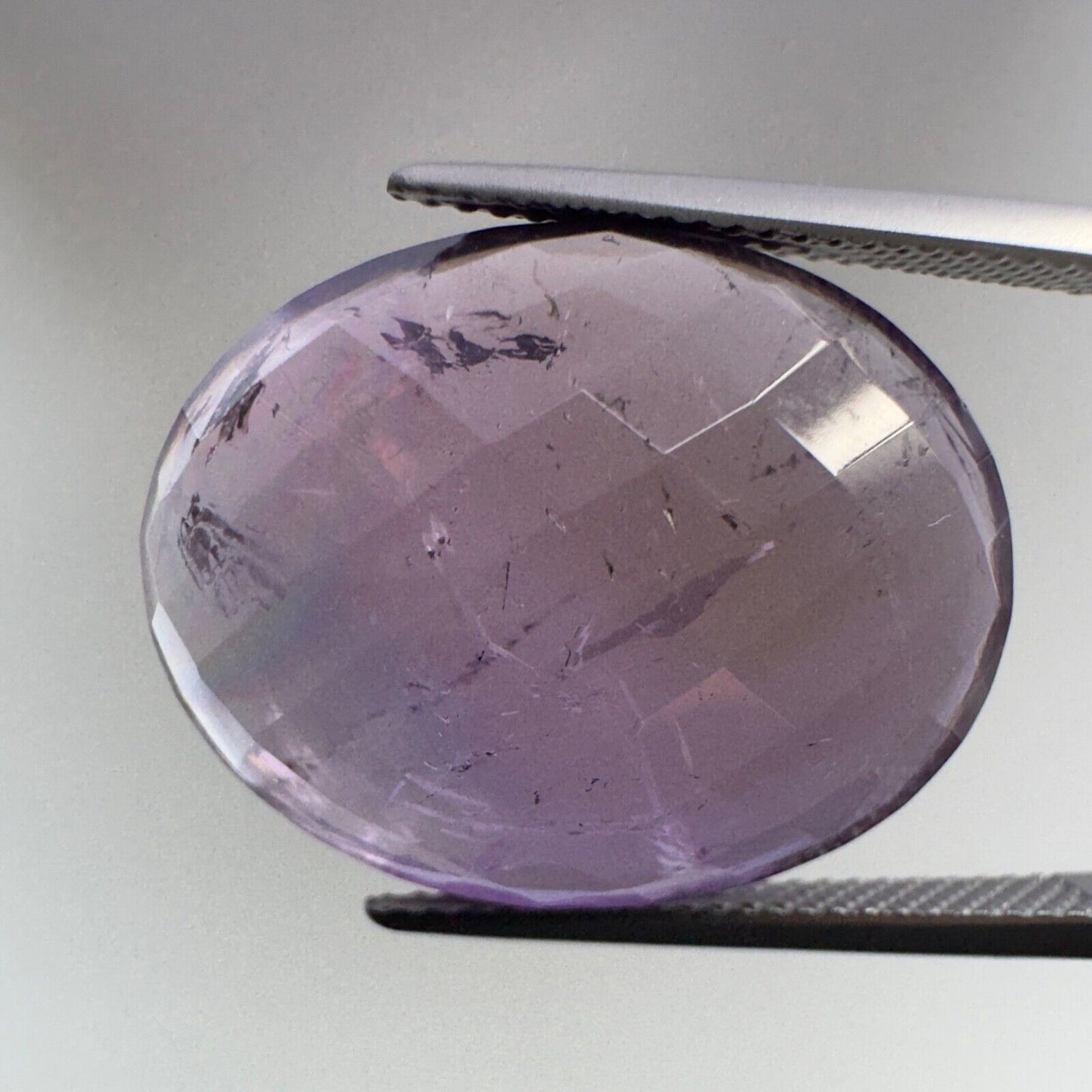 Amethyst Purple Oval Cut Faceted 18.5 x 13.8 mm 14.20 Carat With Inclusions