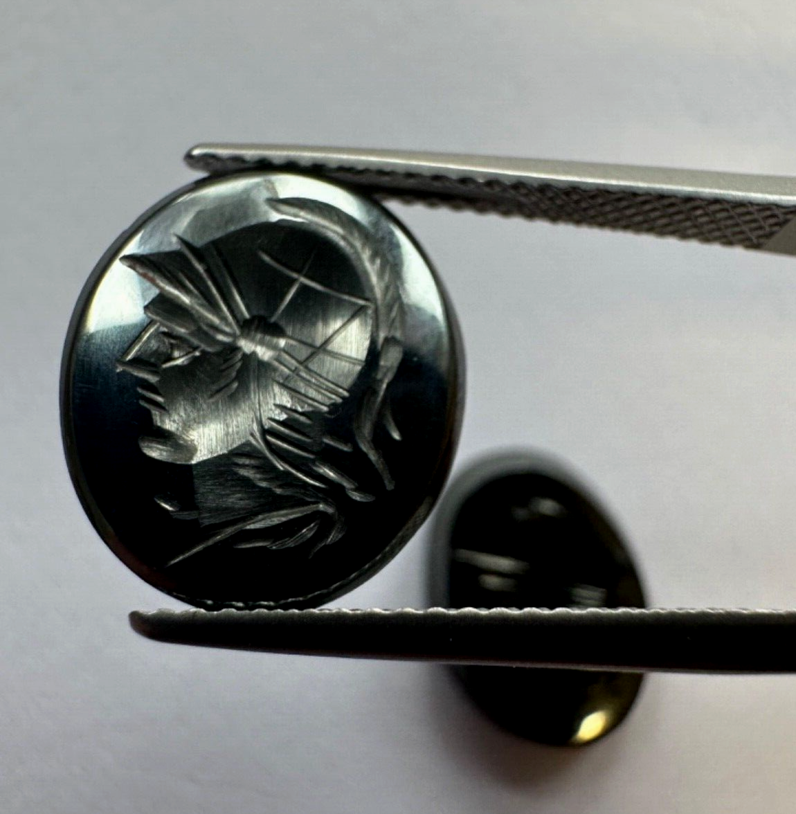 Natural Beauty With oval hematite engraving