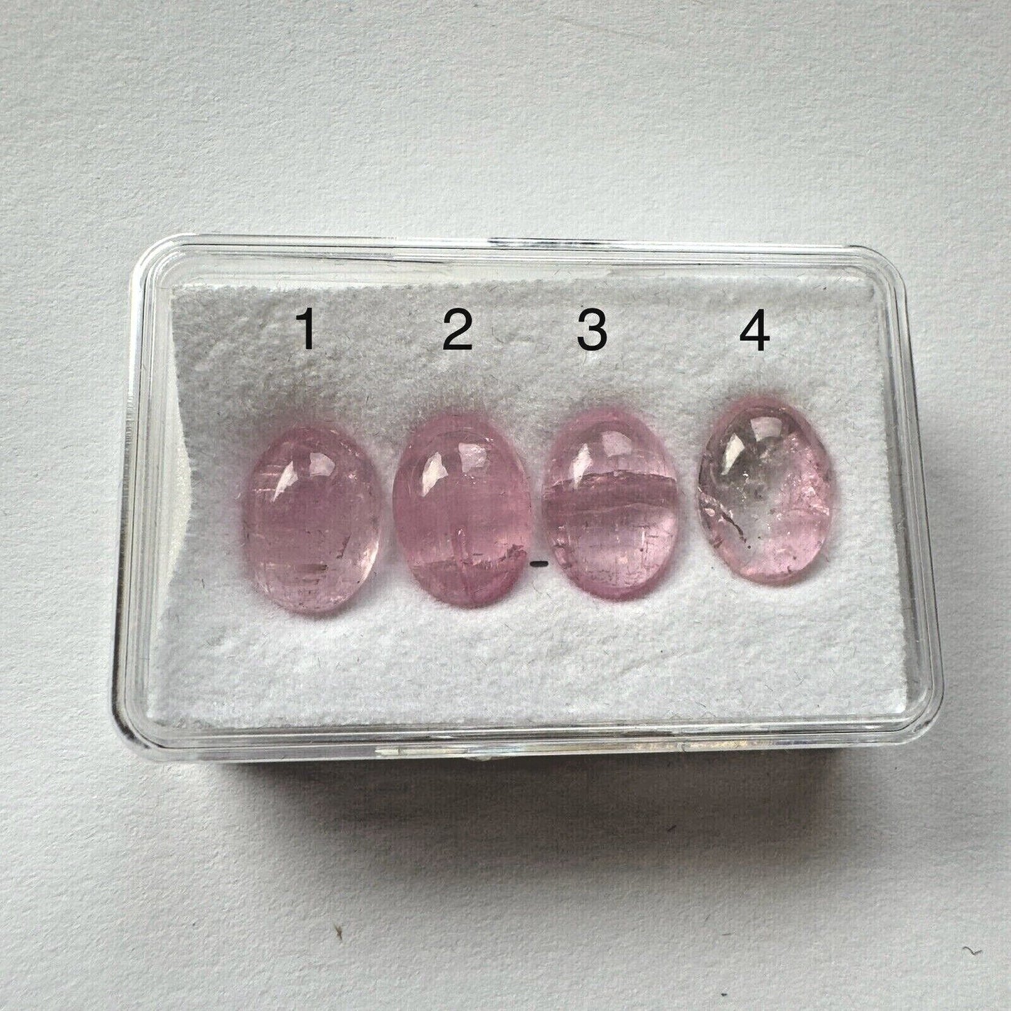 1 piece Pink Tourmaline Oval Cabochon with Inclusions 14 x 10mm 7,23cts