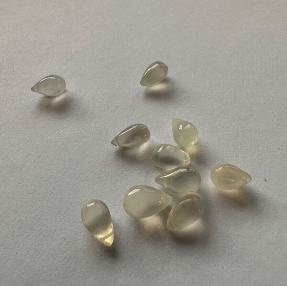 Variety Pack Beautiful Drops Loose Beads White Moonstone Drilled