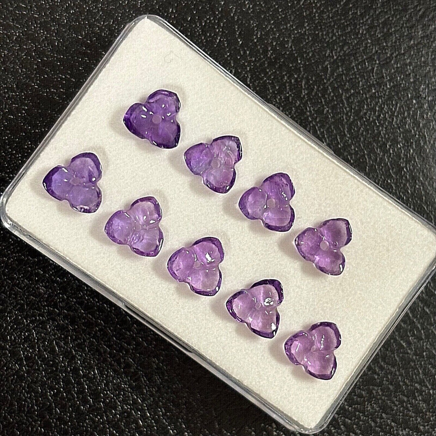 1 Piece Purple Amethyst Flower Faced With Inclusions Very Rare 1.08 Cts.