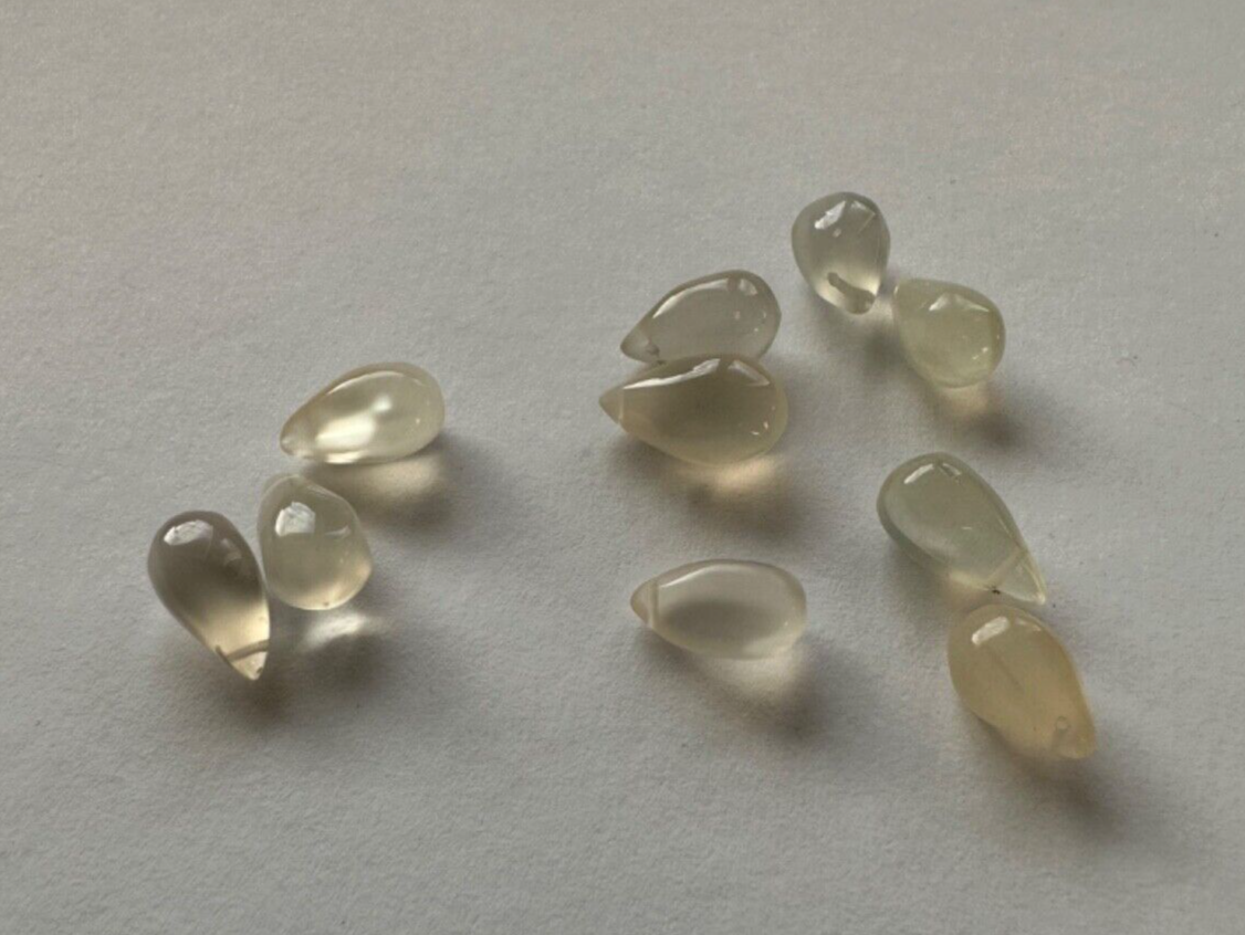 Variety Pack Beautiful Drops Loose Beads White Moonstone Drilled