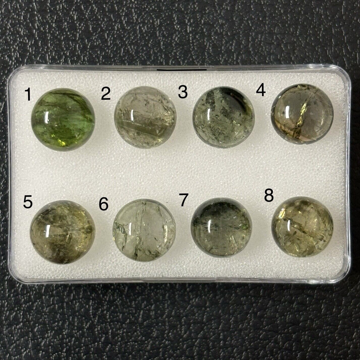 1 Piece Tourmaline Round Cabochon With Inclusions 10-10,3mm, 8pcs-34,04cts
