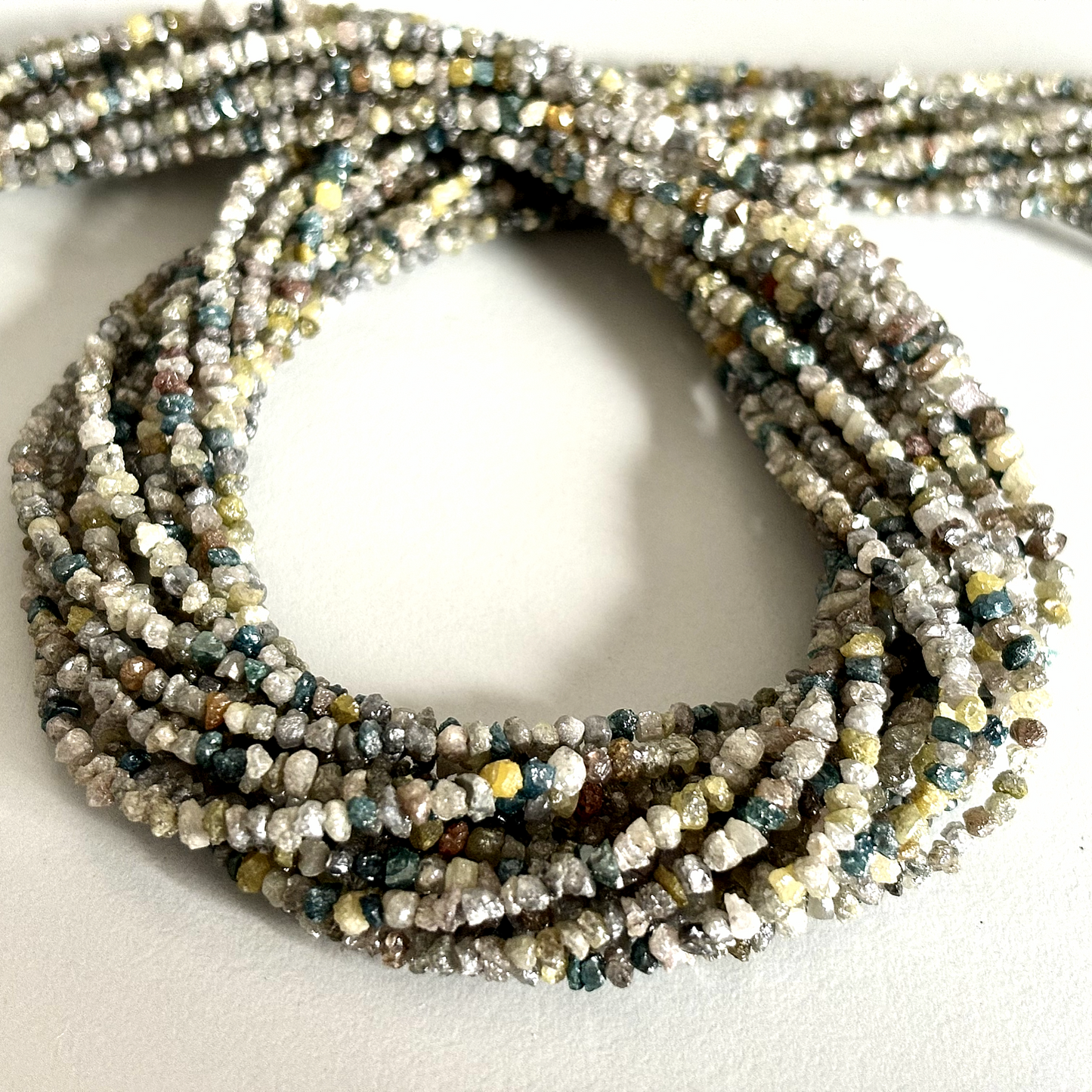 Real Multi Rough Diamond Chain With 925 Silver Clasp About 45 Cm Very Beautiful