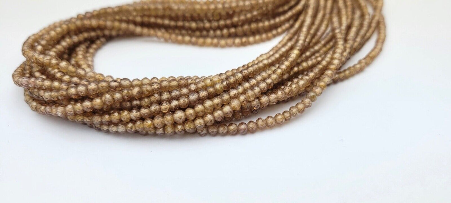 1 strand AAA+ Brown Zikonia Faceted Roundabout 3.7 mm Beads 43 Cm
