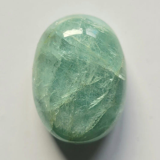 Aquamarine Blue Oval Cabochon Shiny Gemstones 30.6 x 22.6 mm 75.04 Carats Big