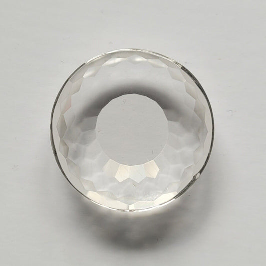 Bergkristall weiß rund facettiert 27mm 37,75 Karat transparent sehr schön