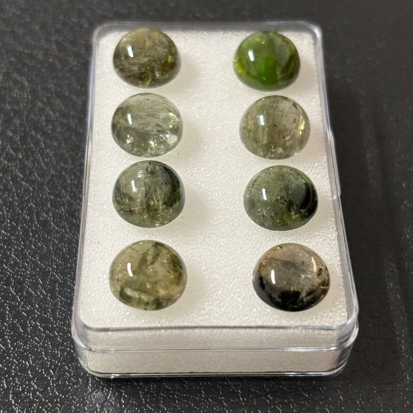 1 Piece Tourmaline Round Cabochon With Inclusions 10-10,3mm, 8pcs-34,04cts