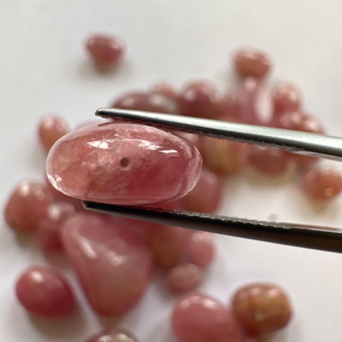 5 Pcs Pink Raw Polished Drilled Tourmaline Loose Beads For Jewelry Making