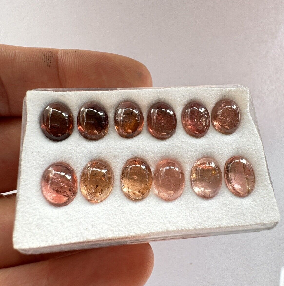 Diversity of nature In 12 tourmaline stones approx. 9mm x 7mm / 1,34cts -2,67cts