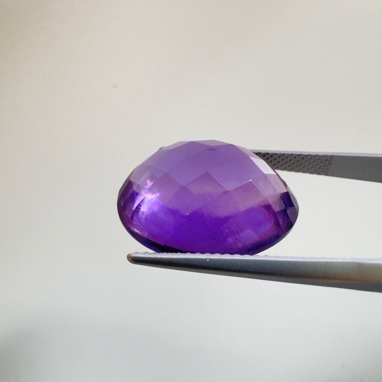 Amethyst Purple Oval Cut Faceted 18.6 x 14.6 mm 15.12 Carat With Inclusions