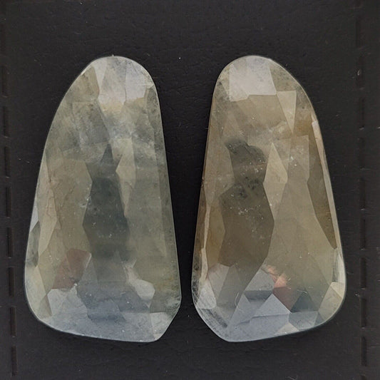 Sapphire Rose Cut Pair With Flat Back A Rare Find 44,88 Carat