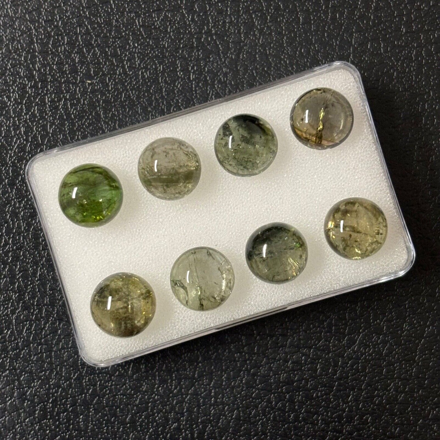 1 Piece Tourmaline Round Cabochon With Inclusions 10-10,3mm, 8pcs-34,04cts