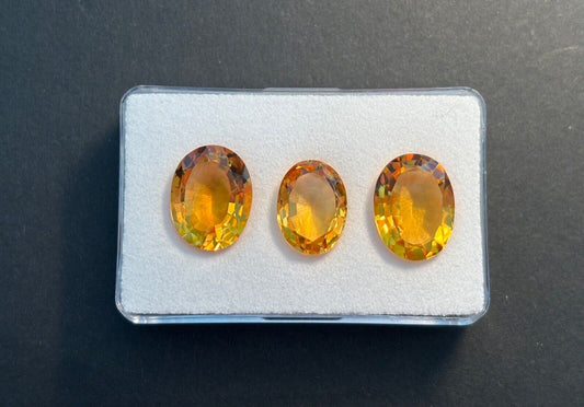 1 Piece Selection Citrine Oval Cut Faceted Top Quality 22.53 Carats Total