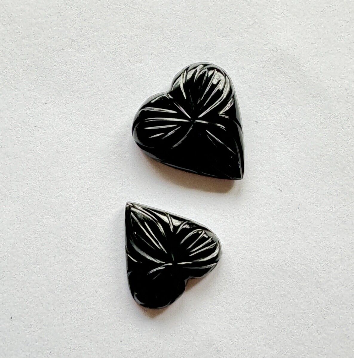Onyx Hearts With Beautiful Engraving