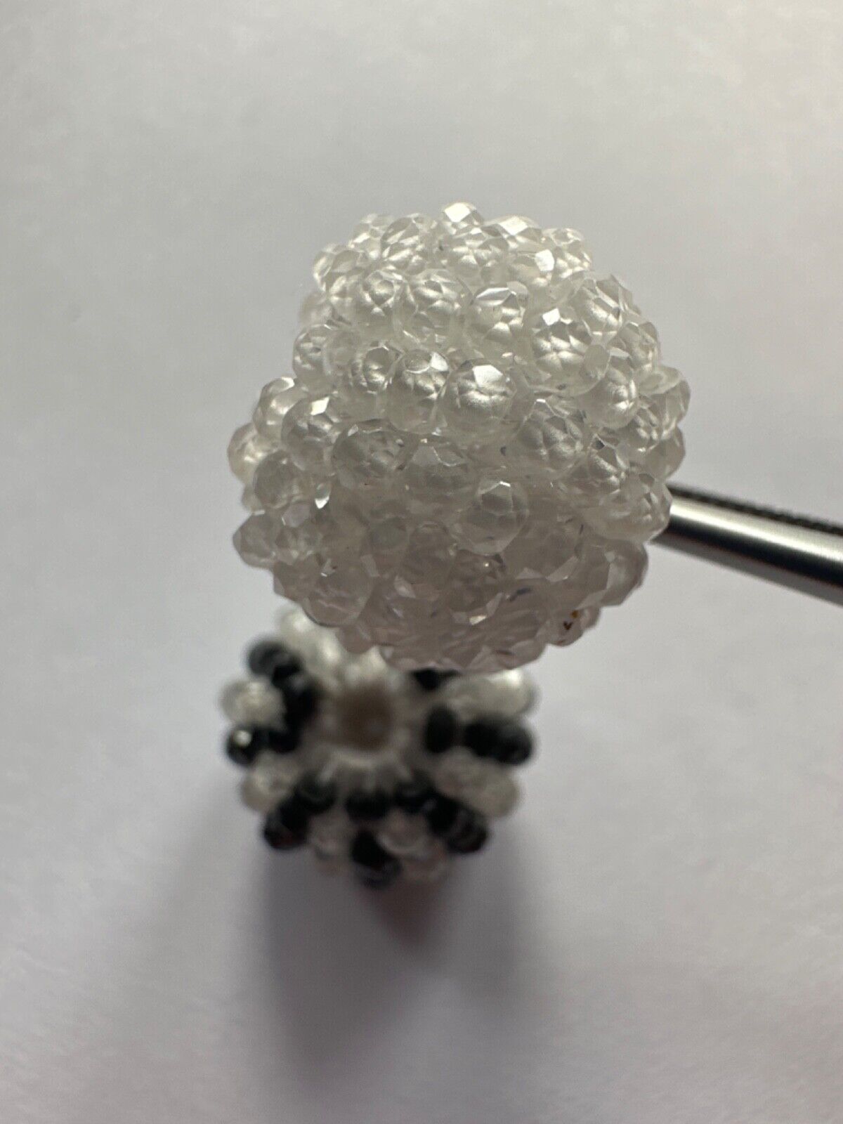 Black White Rare Find Spinel And Crystal Pair With Raised Pearls