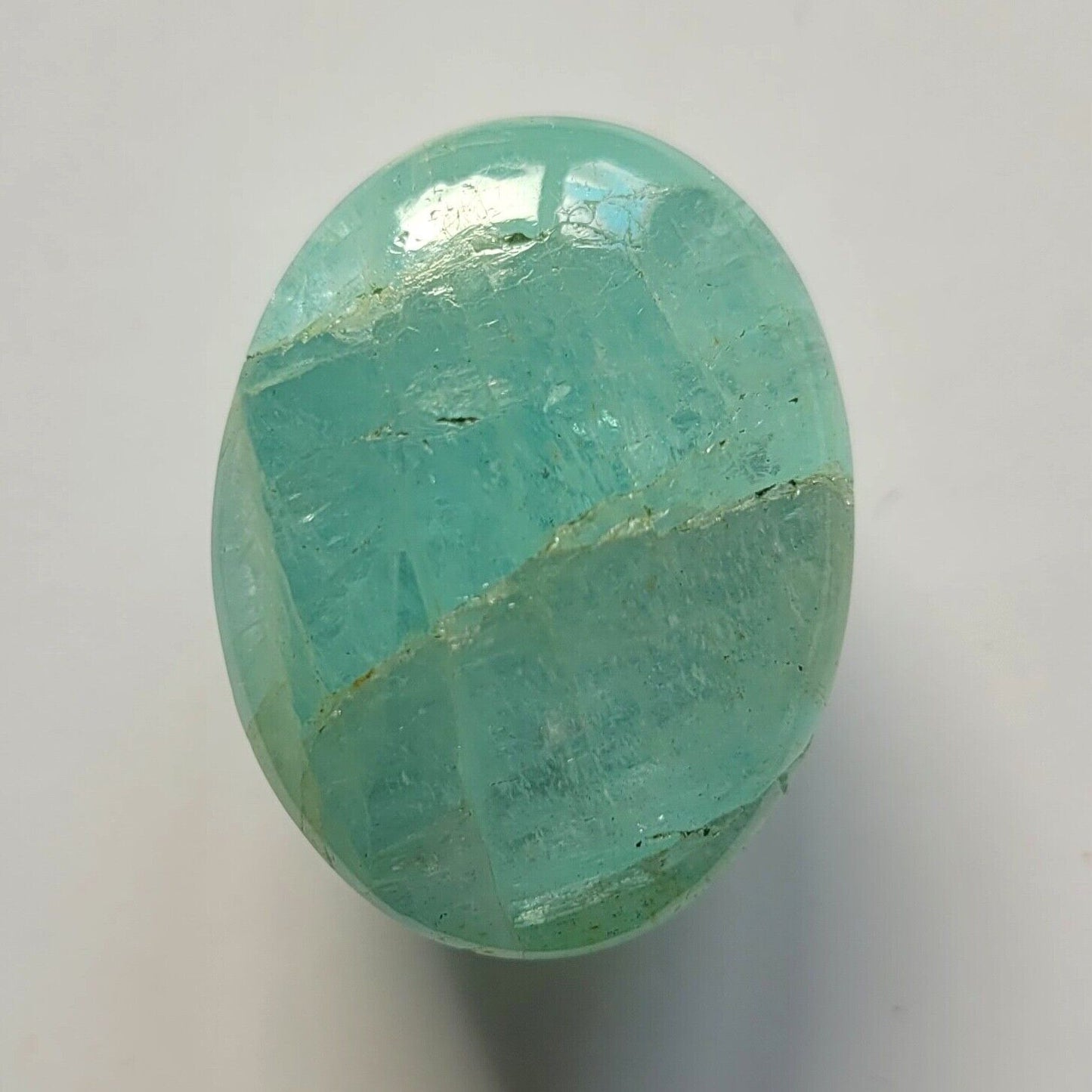 Aquamarine Blue Oval Cabochon Shiny Gemstones 27 x 20.5 mm 65.96 Carats