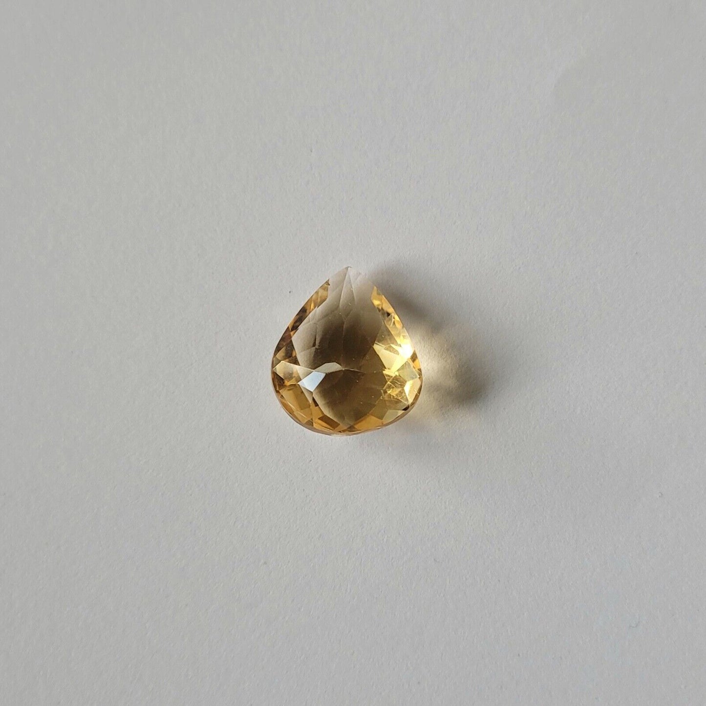 Citrine Light Yellow Drop Cut Faceted Huge 23 x 20.2 mm 28,02 Carat