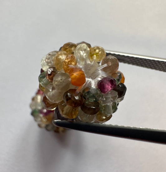 Rare Bunch Gemstones Pair With Raised Pearls Like A Flower