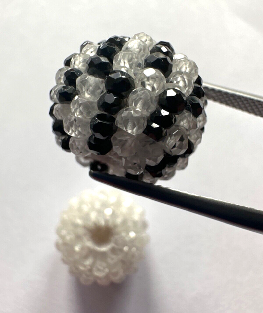 Black White Rare Find Spinel And Crystal Pair With Raised Pearls