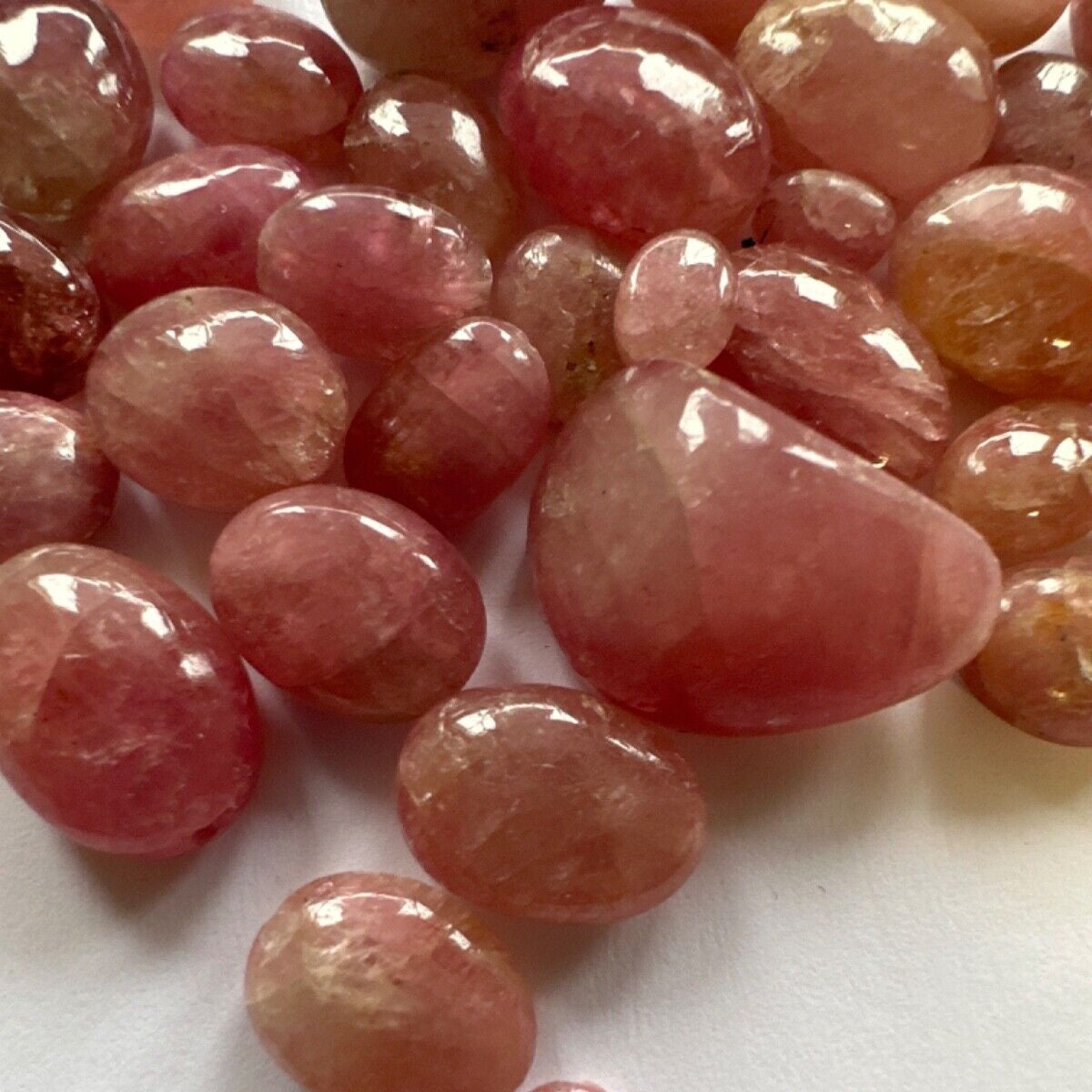 5 Pcs Pink Raw Polished Drilled Tourmaline Loose Beads For Jewelry Making