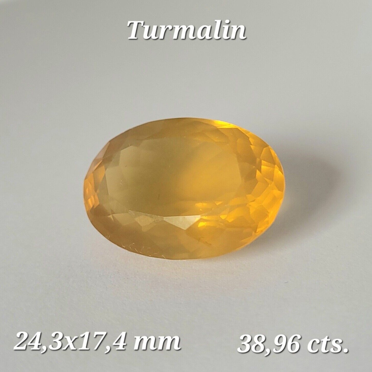 Tourmaline Orange Oval Cut Faceted Top Quality 24.3 x 17.4 mm 138.96 Carats