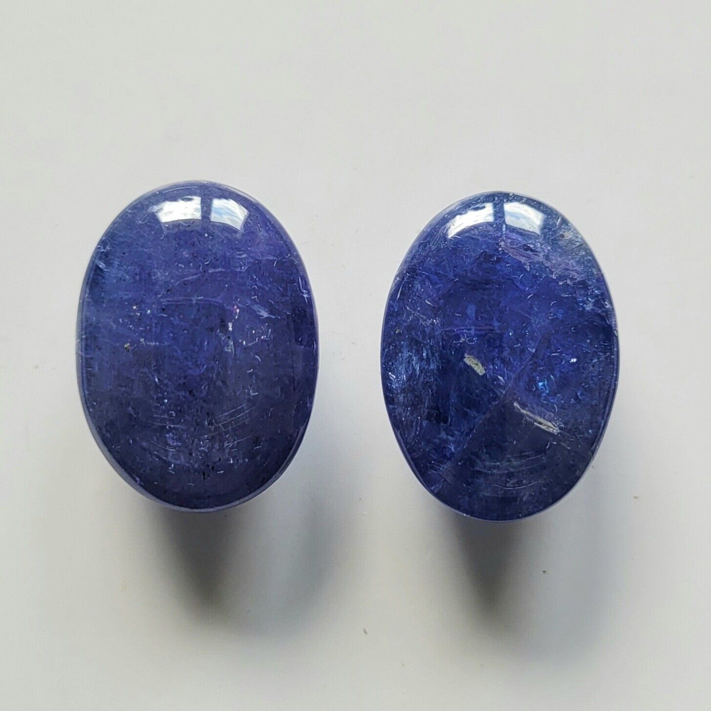 Tanzanite Natural Blue Oval Rose Cut 23.6 x17.4mm 84.29 Carat From Tanzania Pair