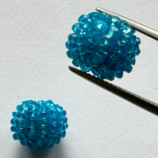 Apatite Pair With Raised Pearls Set of 2