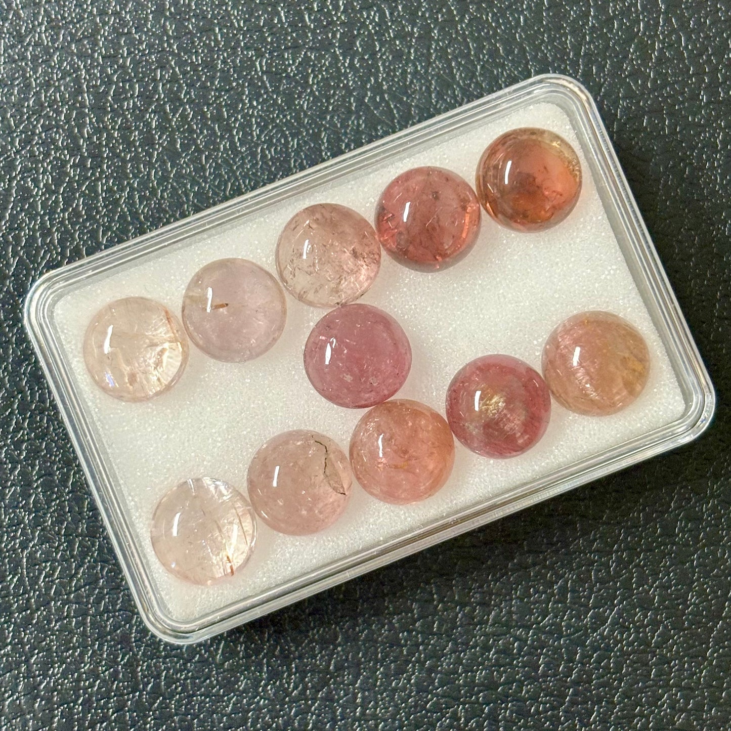 Tourmaline Round Cabochon With Inclusions Approx. 10-10.3 mm 4.5 Cts.