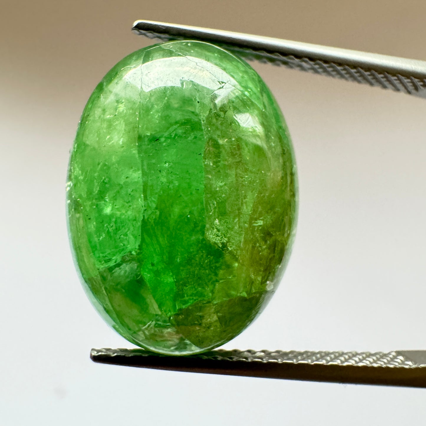 Experience the exoticism of natural Tsavorit 17,3mm x 13,0mm 17,12cts