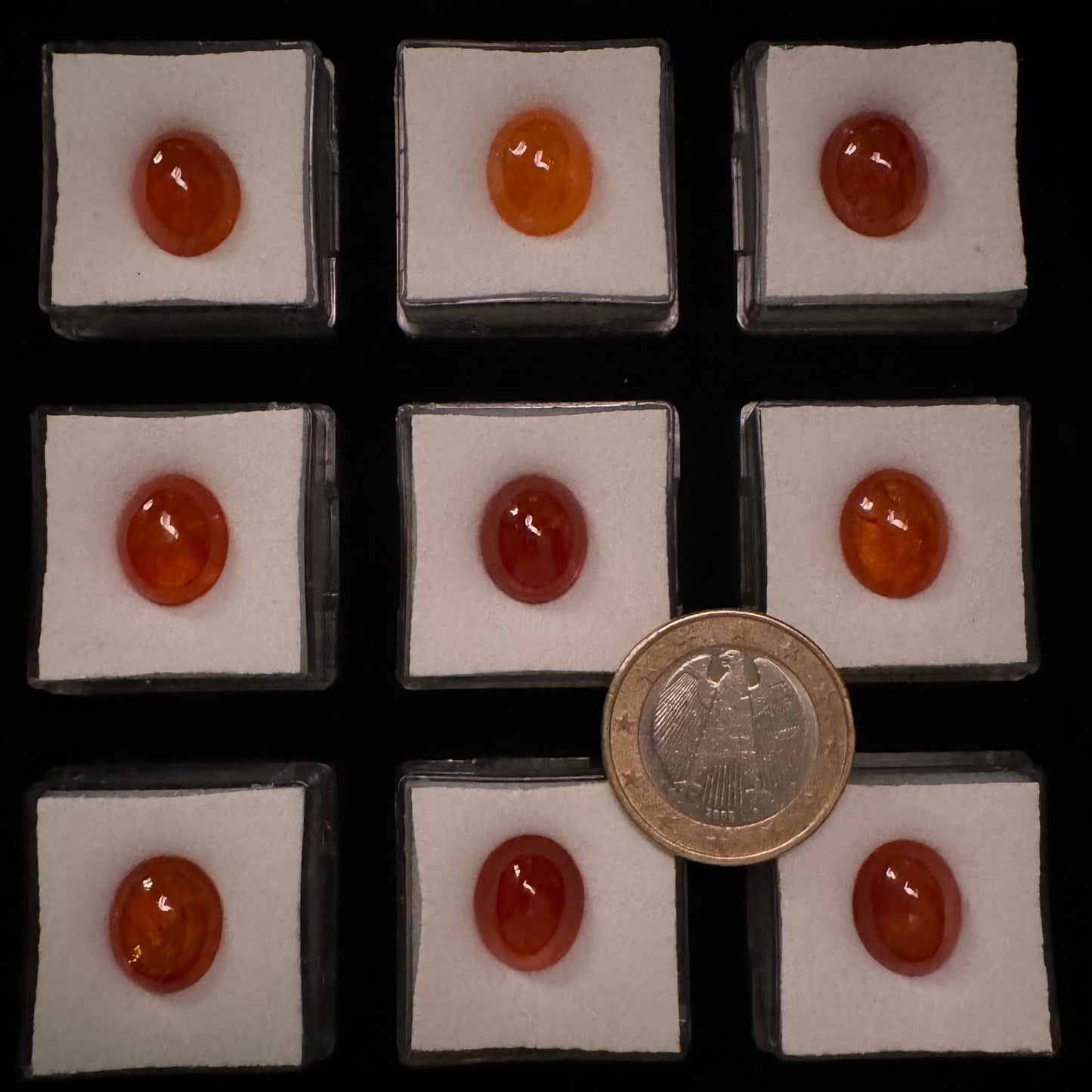 Leuchtend feuriger Mandarin-Granat