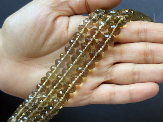 Luminous Lemon Citrine Rondelle Beads -Different sizes 21cm