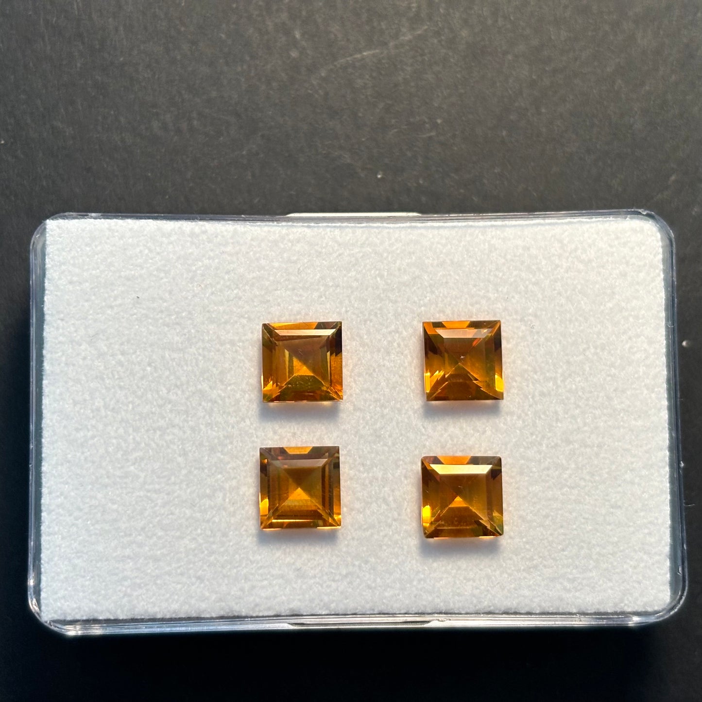 1 Piece Citrine Square Cut Faceted 6.7 - 6.8mm 5.43 Carats Total