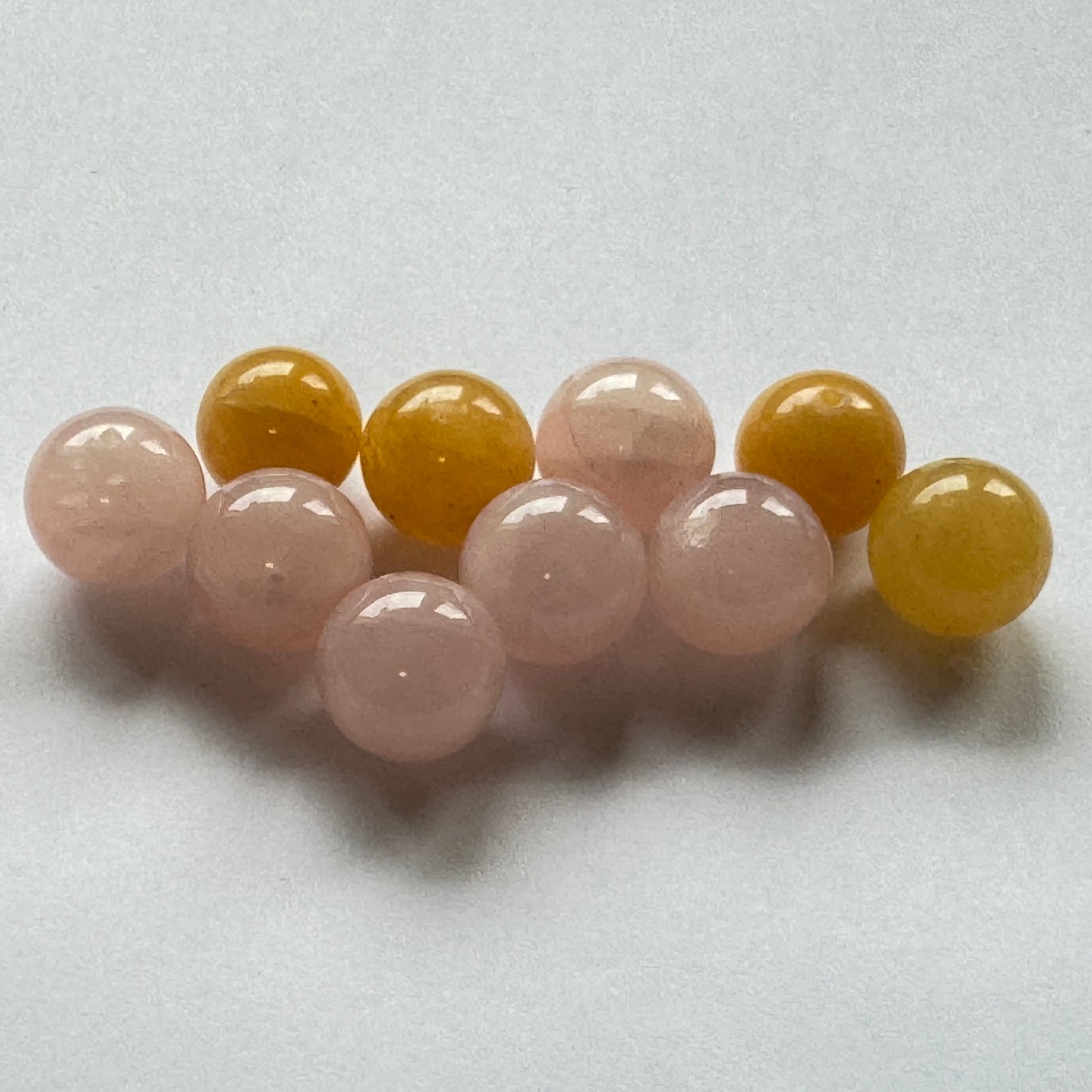 6 Pieces Beautiful Colorful Round Quartz Loose Beads With Holes Like A Chewing Gum
