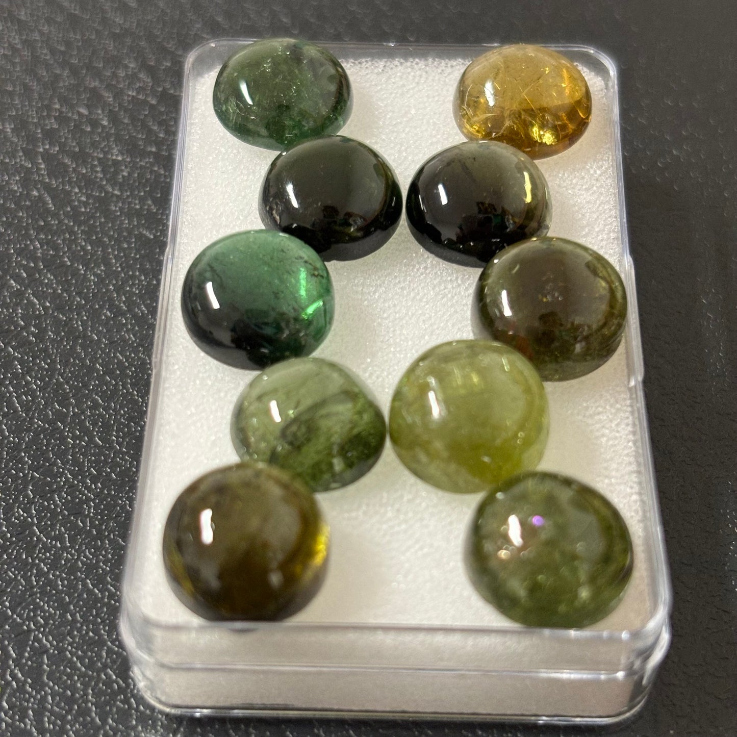 Tourmaline Round Cabochon With Inclusions Approx. 11 mm 6,16 Cts.