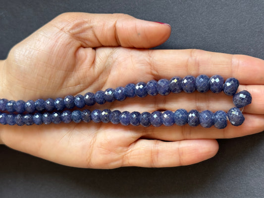 Touch of Luxury to Every Piece! Sapphire Rondelle fac. Beads.