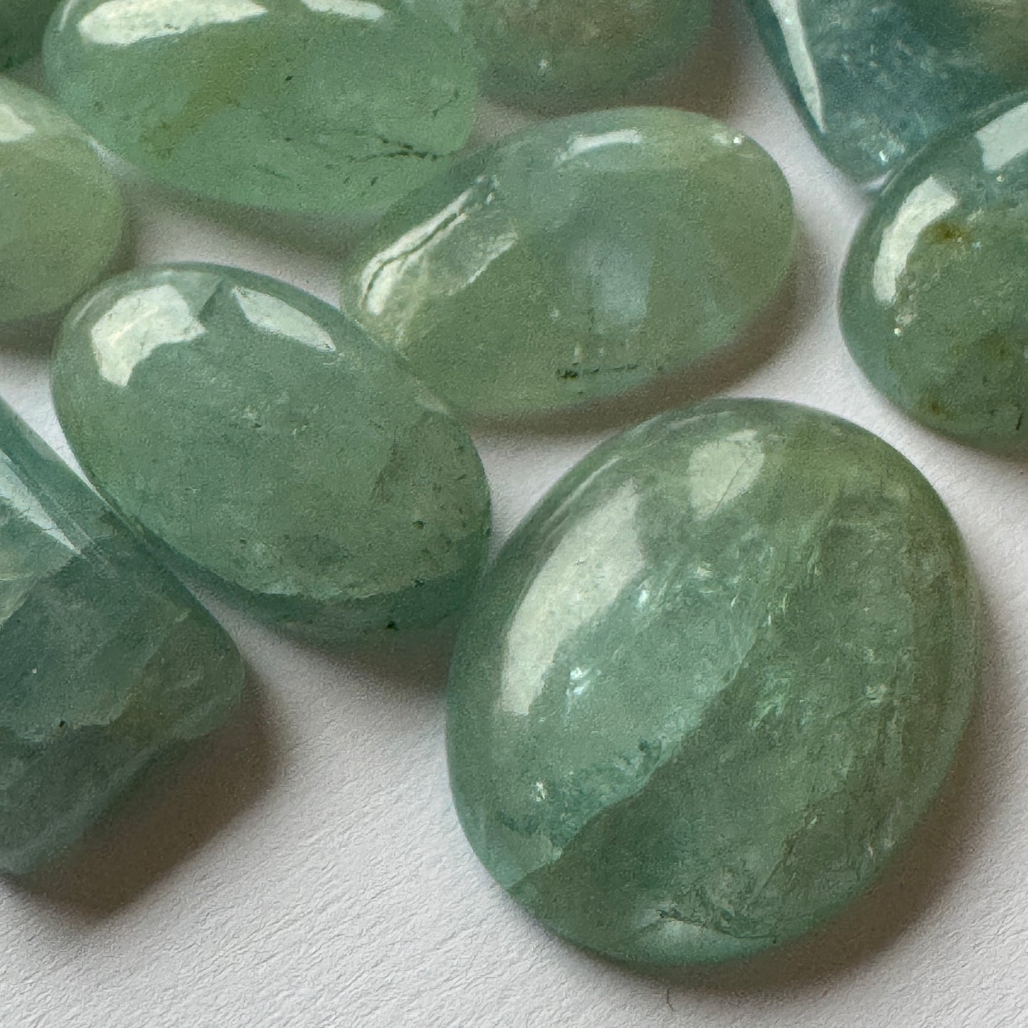 5 Pieces Polished Blue Greenish Aquamarine Loose Beads With Inclusions In Various Shapes
