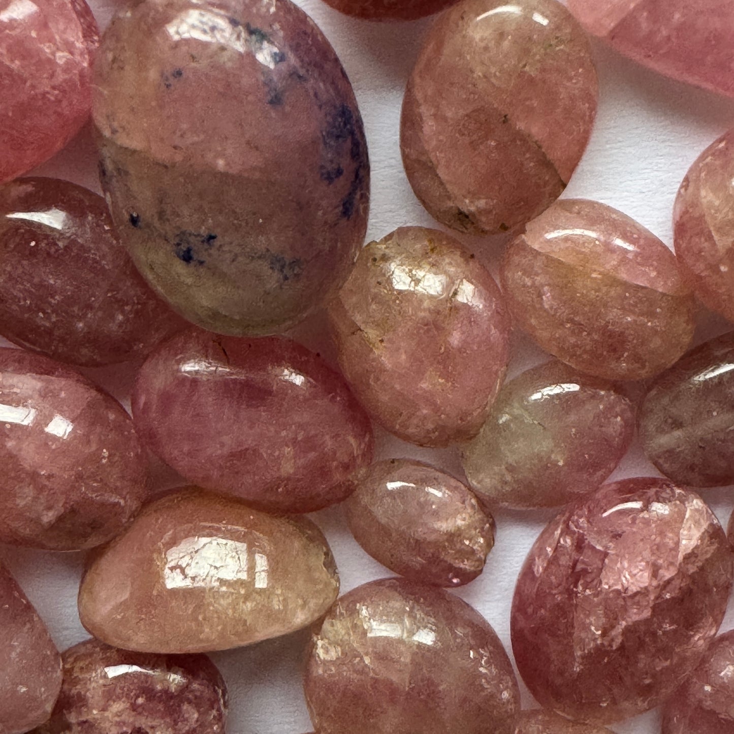 5 Pcs Pink Raw Polished Drilled Tourmaline Loose Beads For Jewelry Making