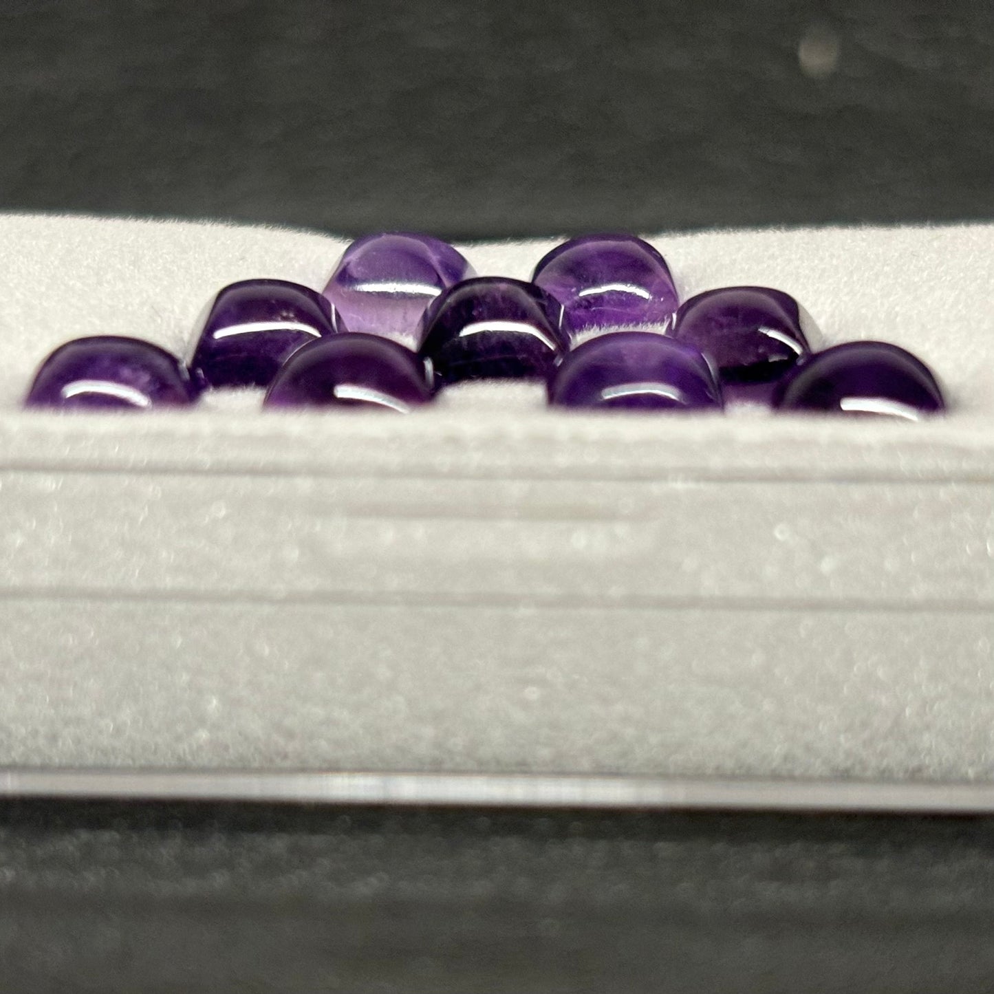 1 Piece Purple Amethyst Cushion Cabochon With Inclusions Approx. 7mm 1.83 Cts.