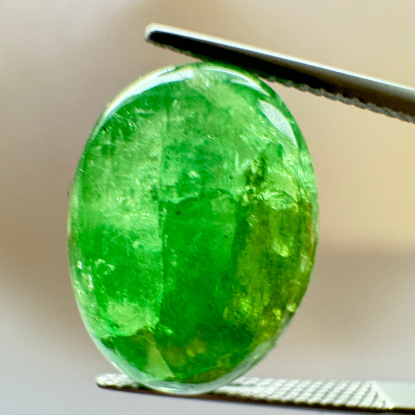Experience the exoticism of natural Tsavorit 17,3mm x 13,0mm 17,12cts